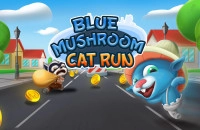 PLay Blue Mushroom Cat Run now!